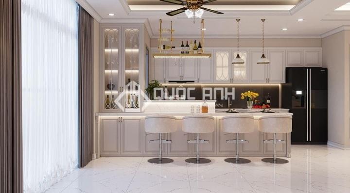 Quầy bar bếp là một phần nên có để giúp căn bếp sang trọng và hiện đại hơn. 