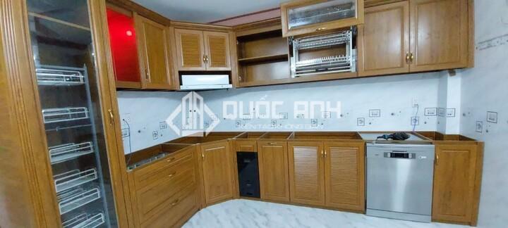 Tủ bếp góc nhôm hệ Omega.