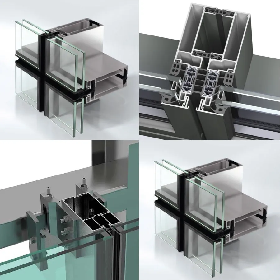 Mặt dựng nhôm kính hệ Unitized. 