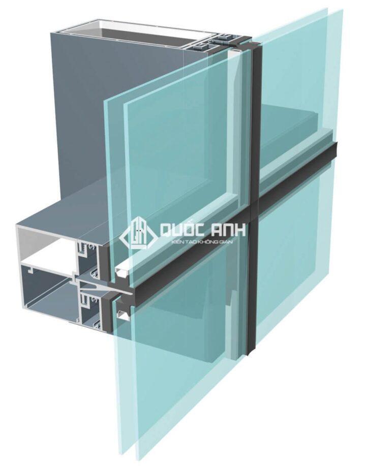 Mặt dựng kính Unitized.