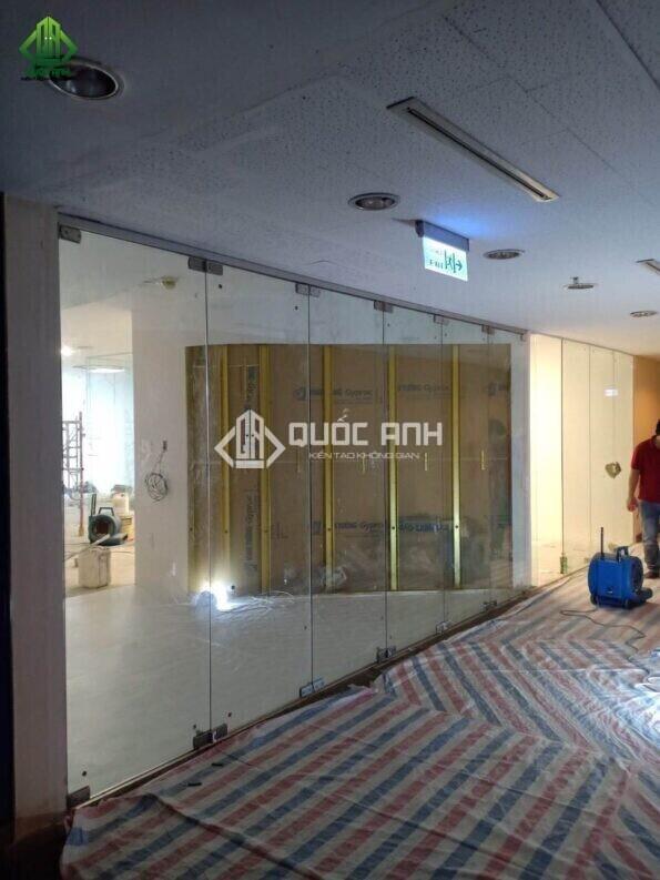 Công trình cửa lùa xếp kính - Giáp pháp không gian Quốc Anh Door