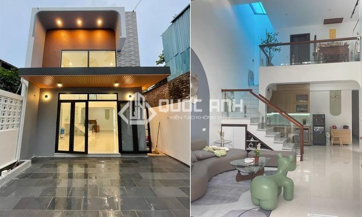 Cầu thang kính gỗ cho nhà gác lửng. 