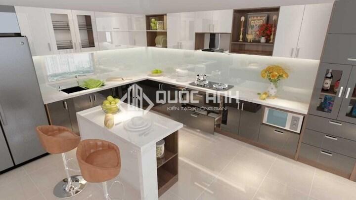 Căn bếp sử dụng các thiết bị bếp hiện đại thông minh sẽ giúp việc nấu ăn đơn giản hơn.