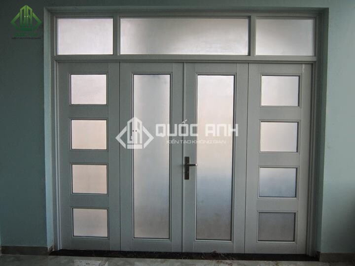 Cửa nhôm chia ô hài hòa cân đối. 