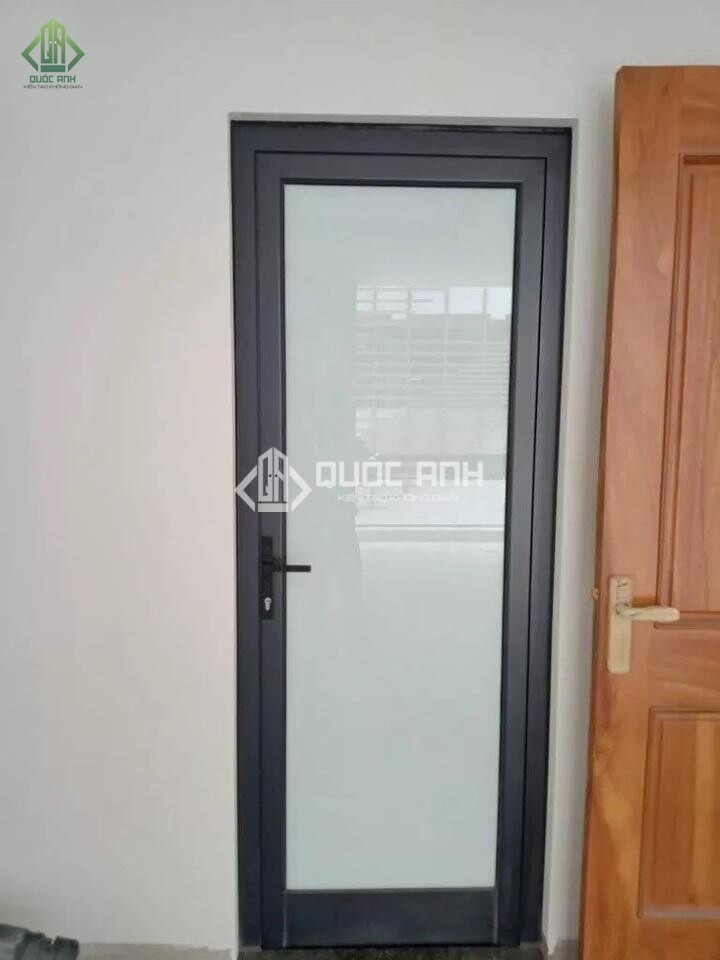 Cửa nhôm nhà vệ sinh 1 cánh mở quay.