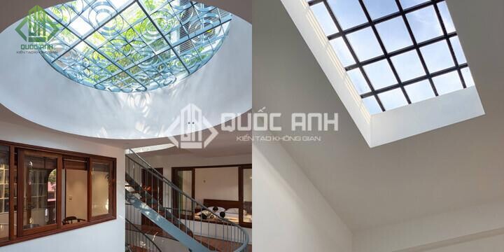 Không gian trở nên ấn tượng hơn với tấm sắt hoa văn. 