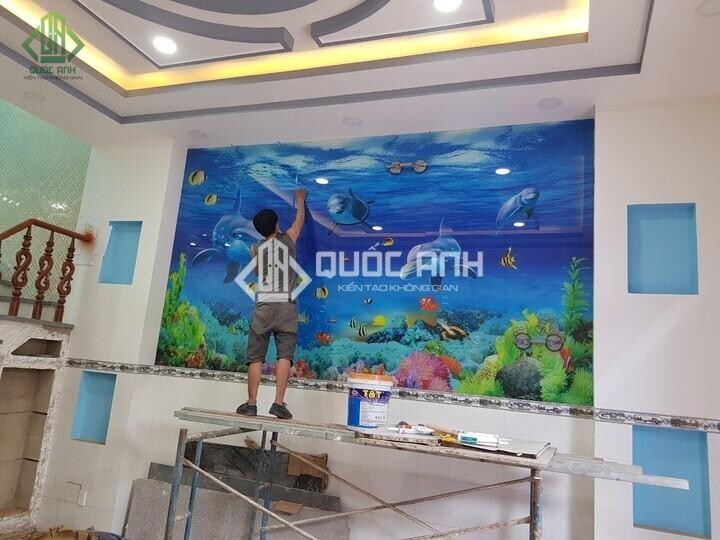 Tranh kính tường. 