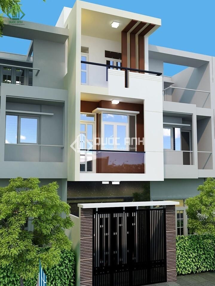 Lan can kính mặt tiền.