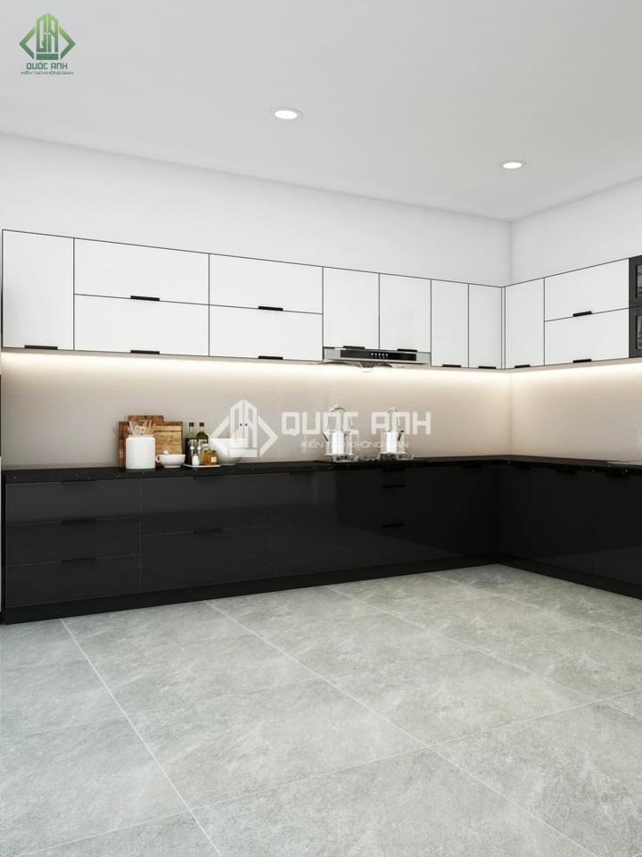 Tủ bếp hợp kim nhôm cao cấp.